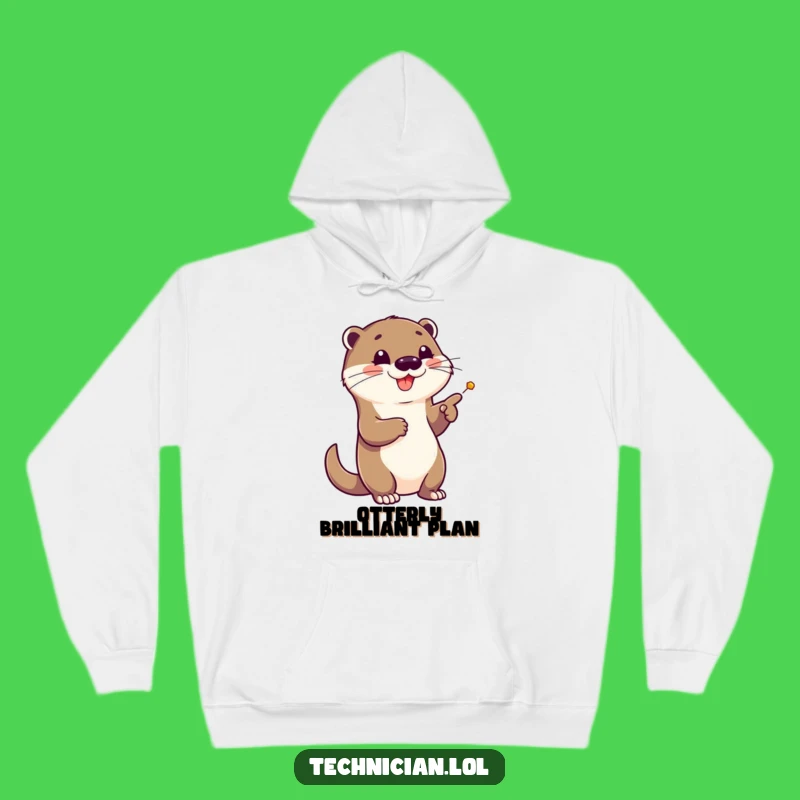 Funny Otter Schematic Hoodie - Cozy Cartoon Sweatshirt & Funny Gift