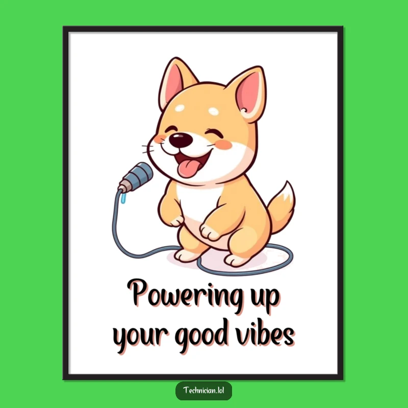 Free Printable Wall Art: Bouncing Dog Cable Connect - Playful Downloadable Decor Idea!