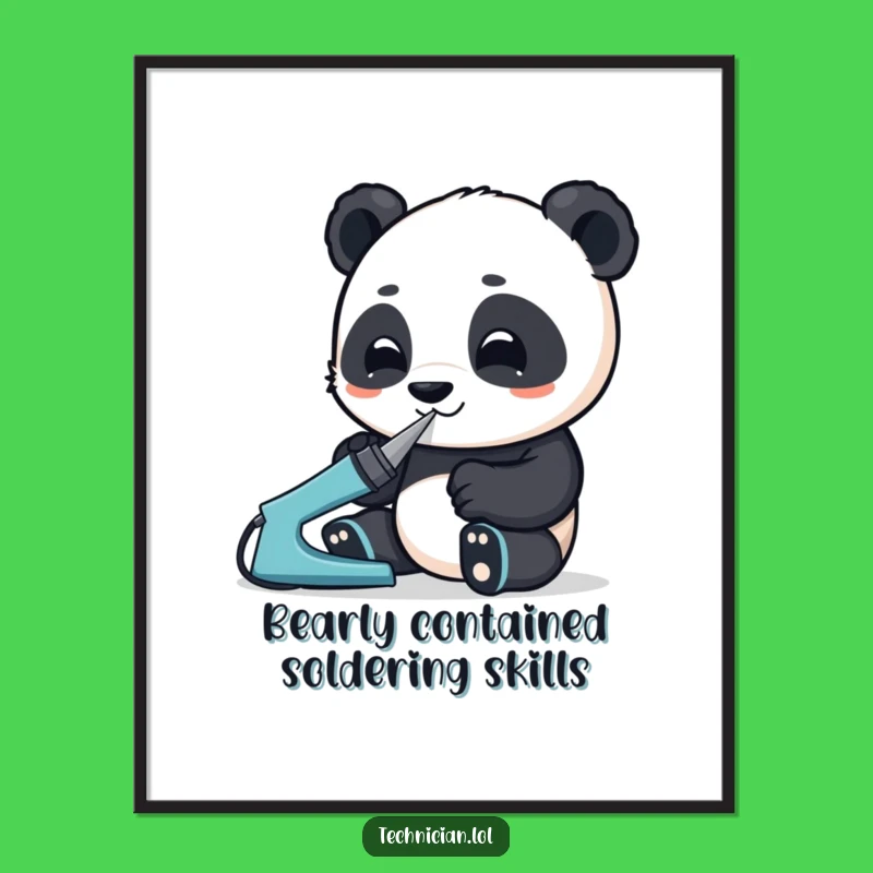 Free Printable Wall Art: Focused Panda Maker Downloadable Decor Gift