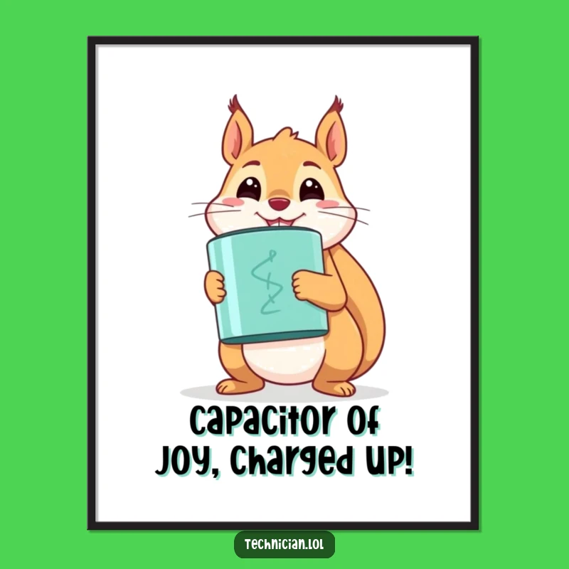 Free Printable Wall Art: Squirrel Capacitor - Funny Downloadable Decor for Tech Lovers!