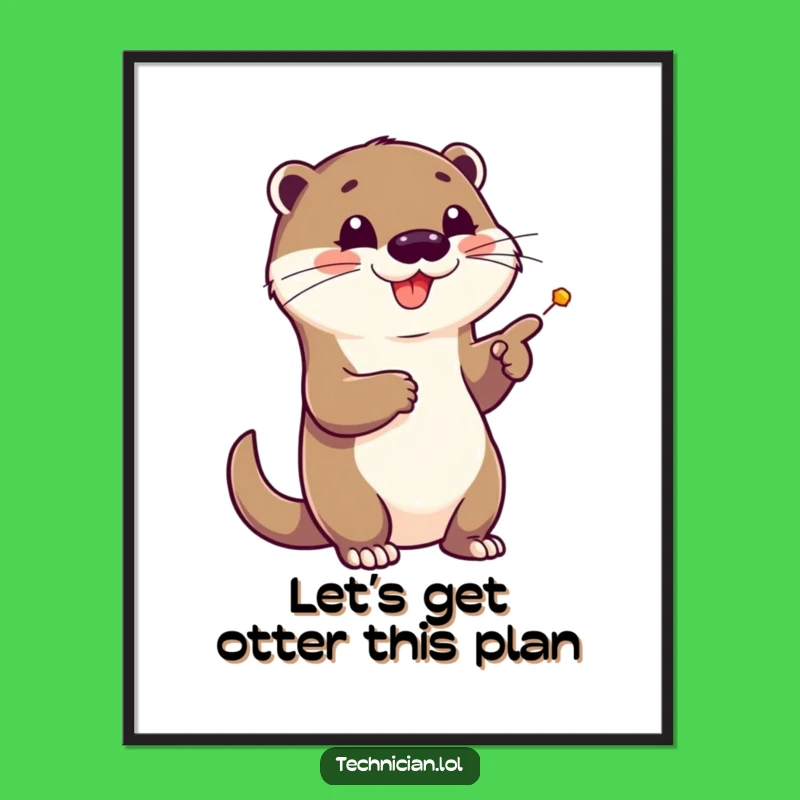 Funny Free Printable Wall Art: Otter Schematic Pointing Decor