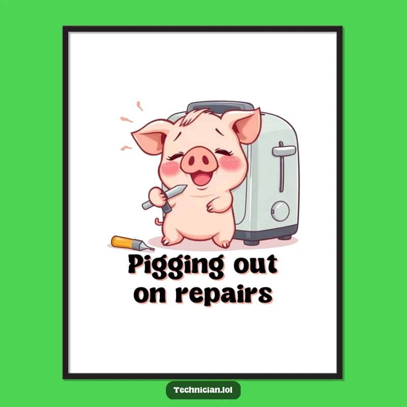 Funny Free Printable Wall Art: Piglet's Fix-It Fun - DIY Downloadable Decor