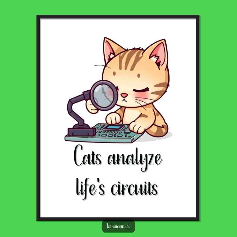 Tech Cat Art: Free Printable Wall Decor for Gadget Lovers!