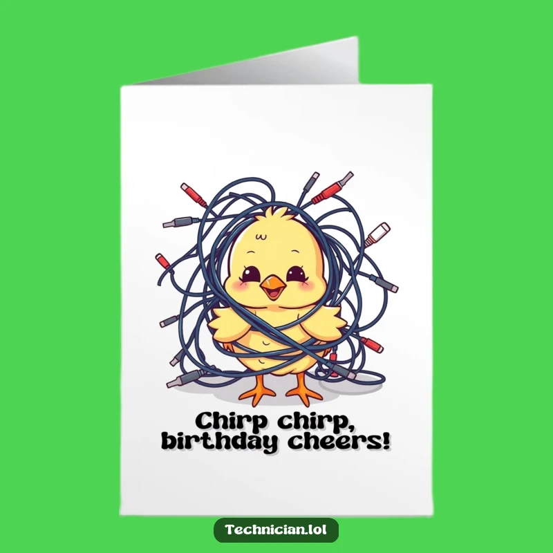 Free Printable Birthday Card: Tangled Chick, Funny Downloadable Gift for Tech Fails!