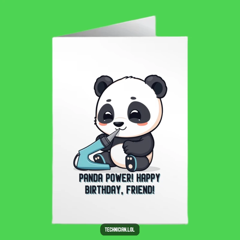 Free Printable Birthday Card: Focused Panda Maker DIY Gift Downloadable Art