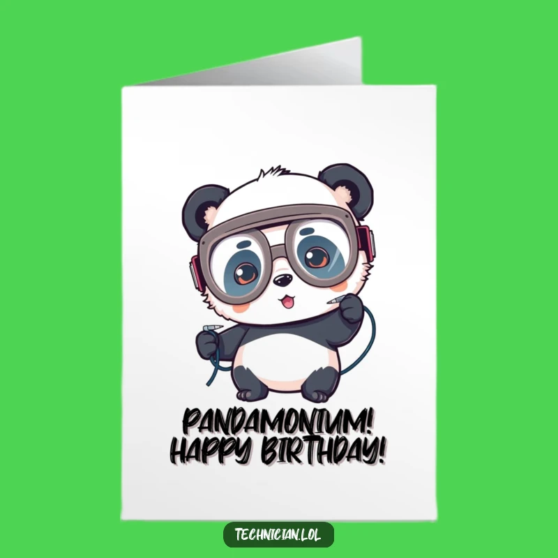 Free Printable Birthday Card: Panda's DIY Project - Humorous Tech Gift
