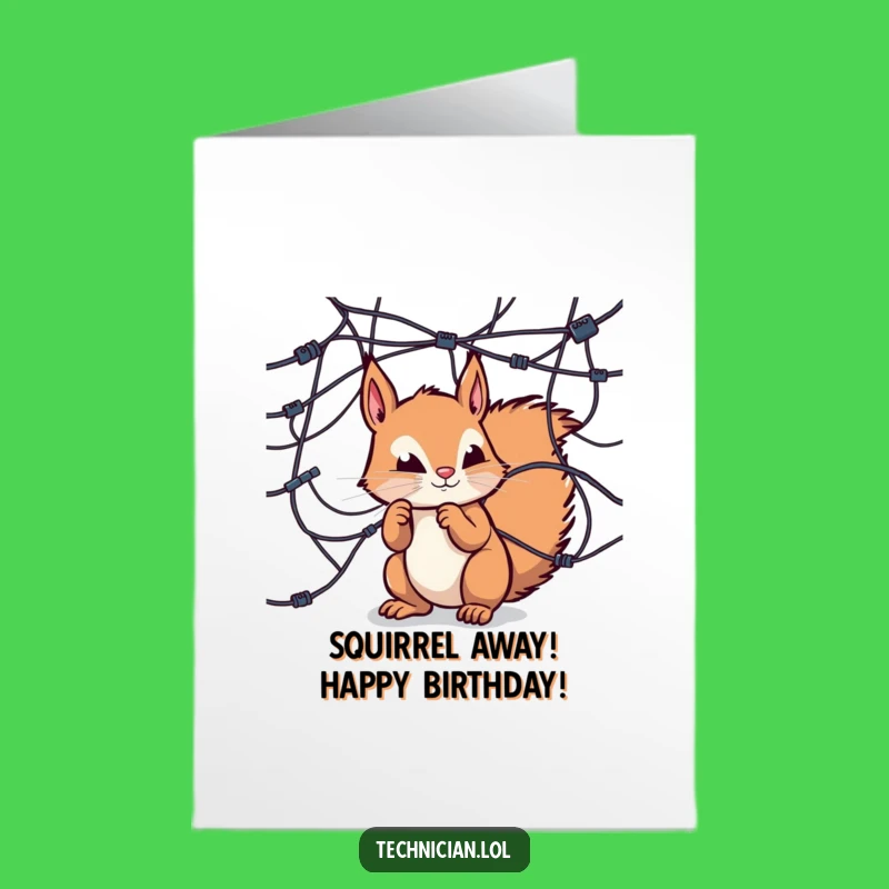 Free Printable Birthday Card: Squirrel's Wiring Puzzle - Funny DIY Gift