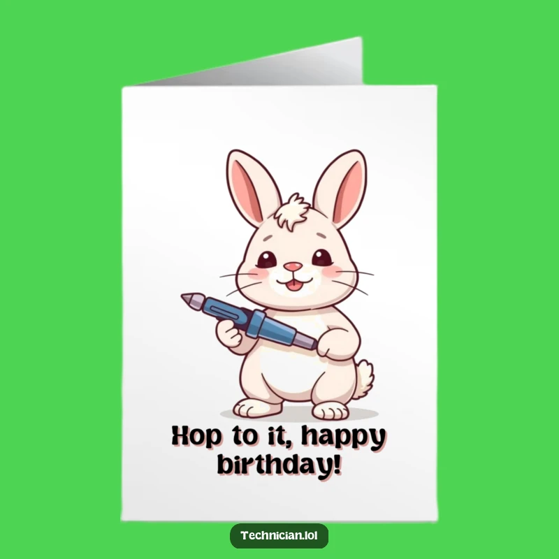 Free Printable Birthday Card: Satisfied Rabbit Fixes Fun for a Happy Birthday