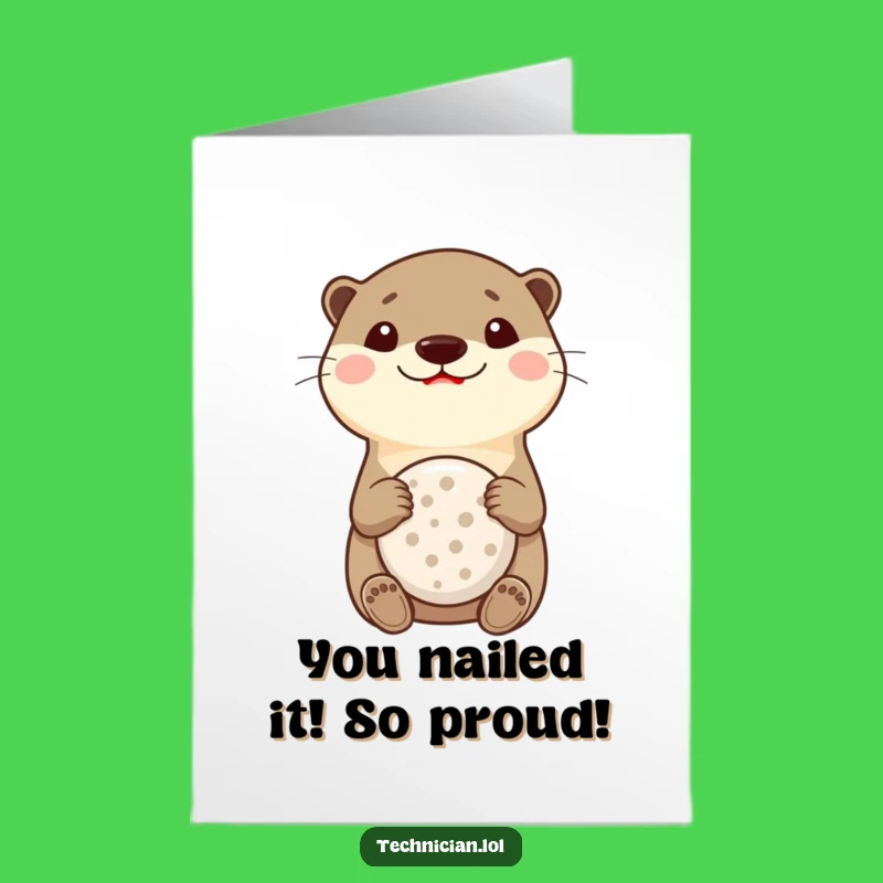 Free Printable Congrats Card: Otter Multitool, Humorous Downloadable for Any Achievement