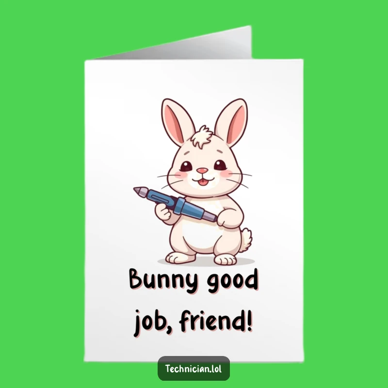Free Printable Congrats Card: Rabbit's Satisfaction for Your Well-Built Success