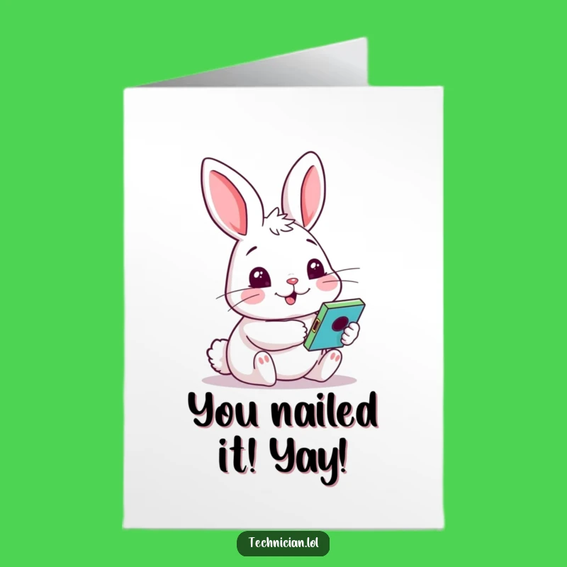 Free Printable Congrats Card: Rabbit Tech Explorer DIY Gift Downloadable Art