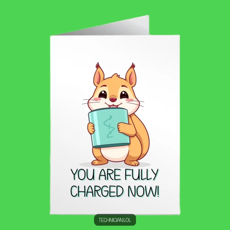 Free Printable Congrats Card: Squirrel Capacitor - Downloadable Gift for Charged Success!