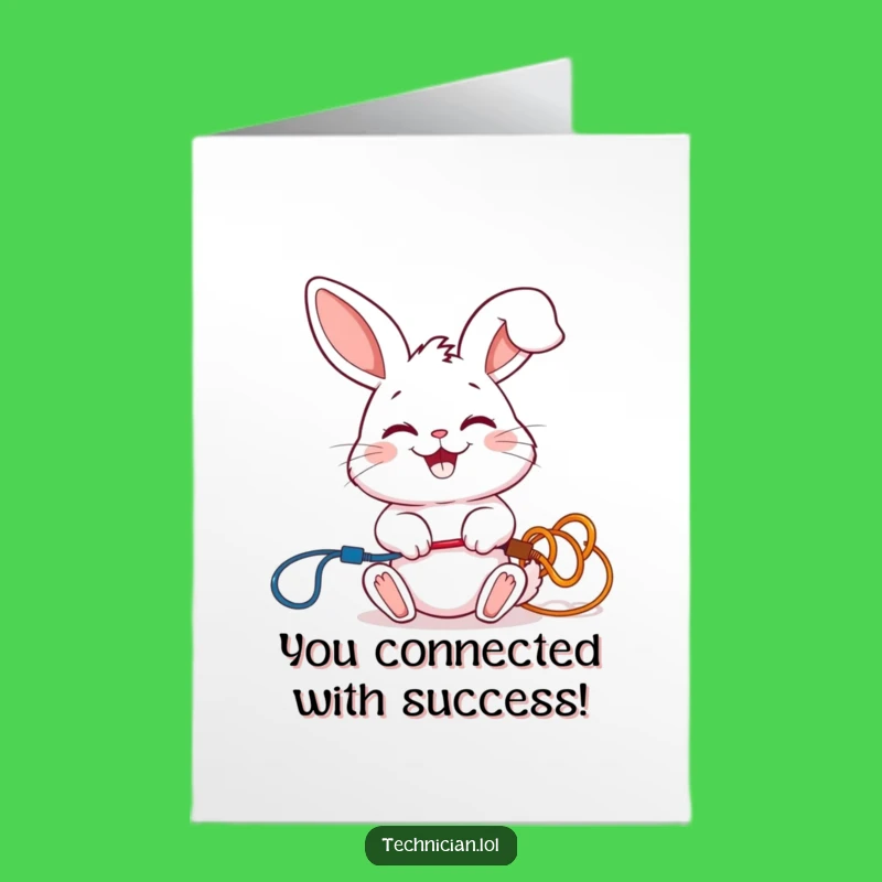 Free Printable Congrats Card: Funny Rabbit Electrician DIY Gift