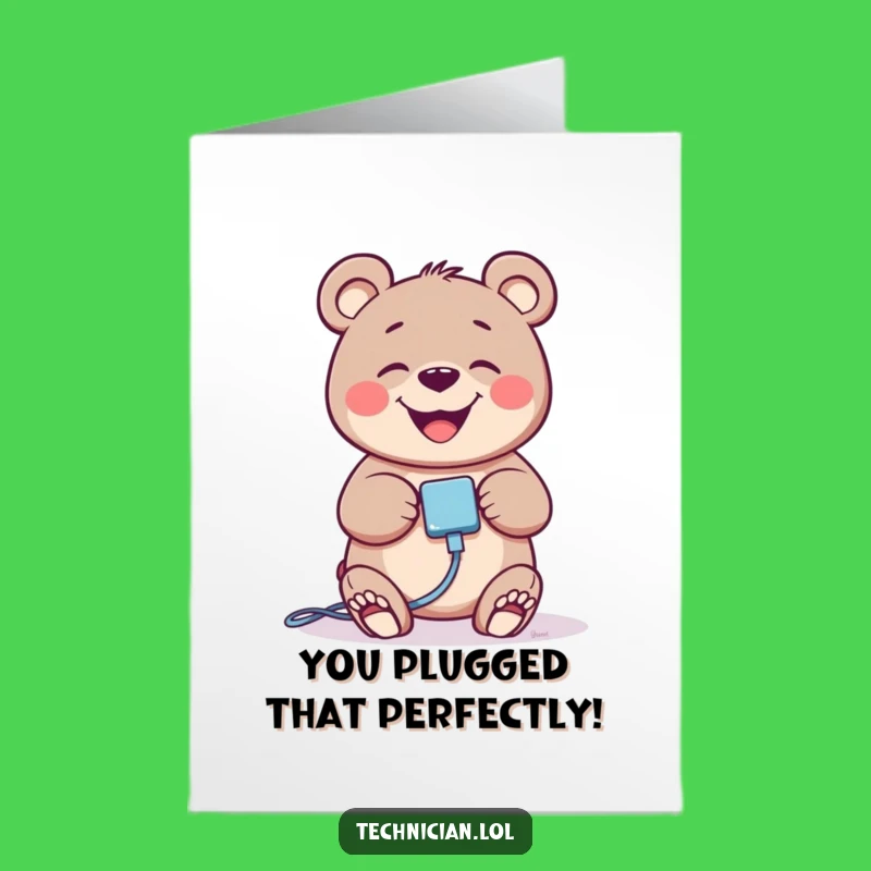 Free Printable Bear Congrats Card: Funny Downloadable Gift for Your Connected Friend!