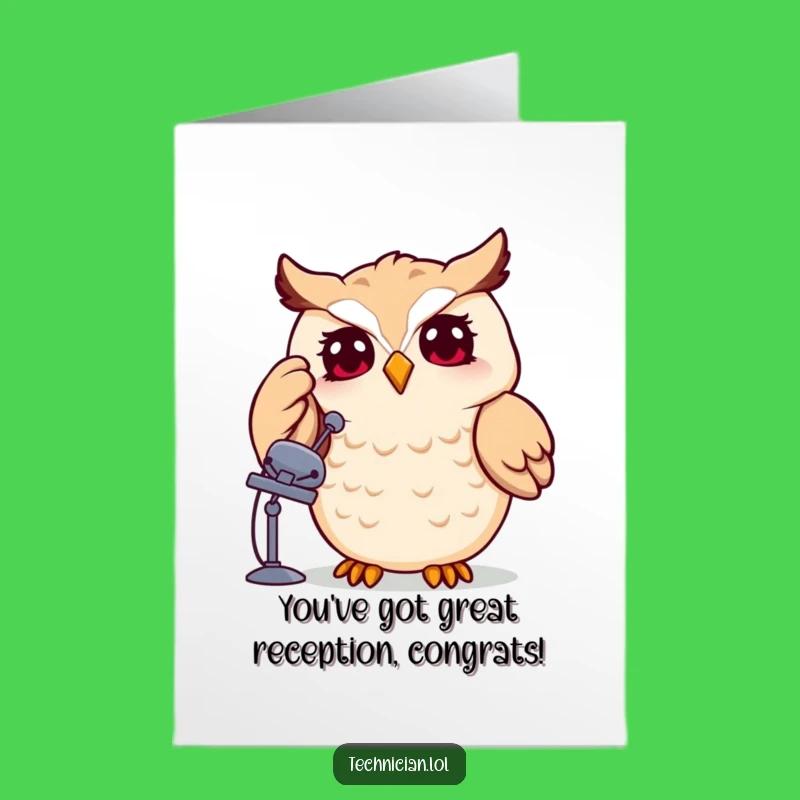 Free Printable Owl Congratulating Card: Tech Whiz Downloadable