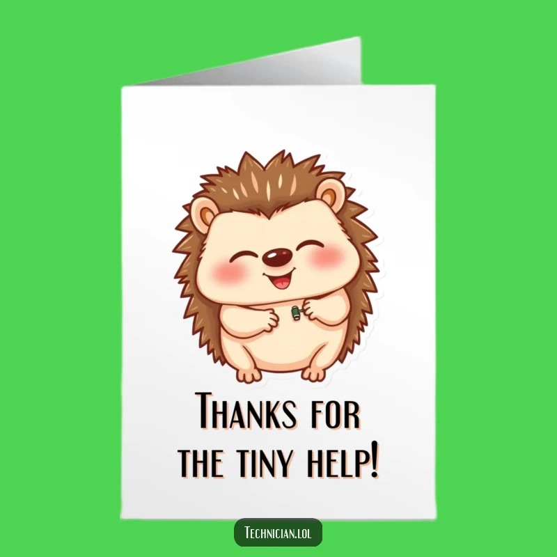 Free Printable Hedgehog Thank You Card: Funny Downloadable Gift for Grateful Moments
