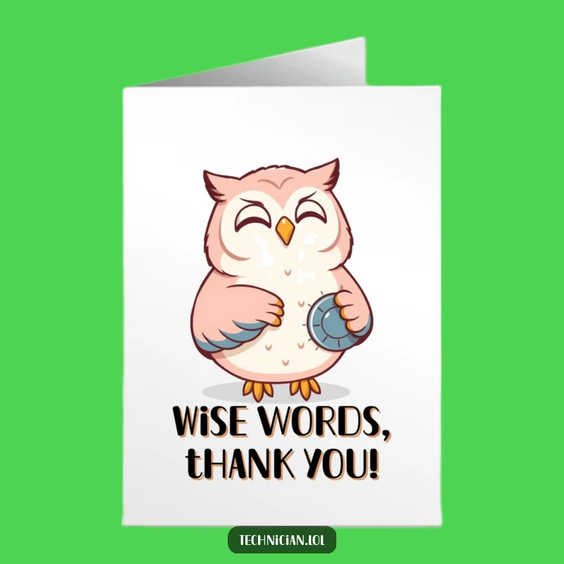 Free Printable Owl Thank You Card: Appreciate the Control Downloadable Gift