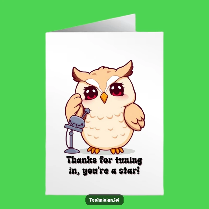 Free Printable Owl Thank You Card: Tech Appreciation Downloadable
