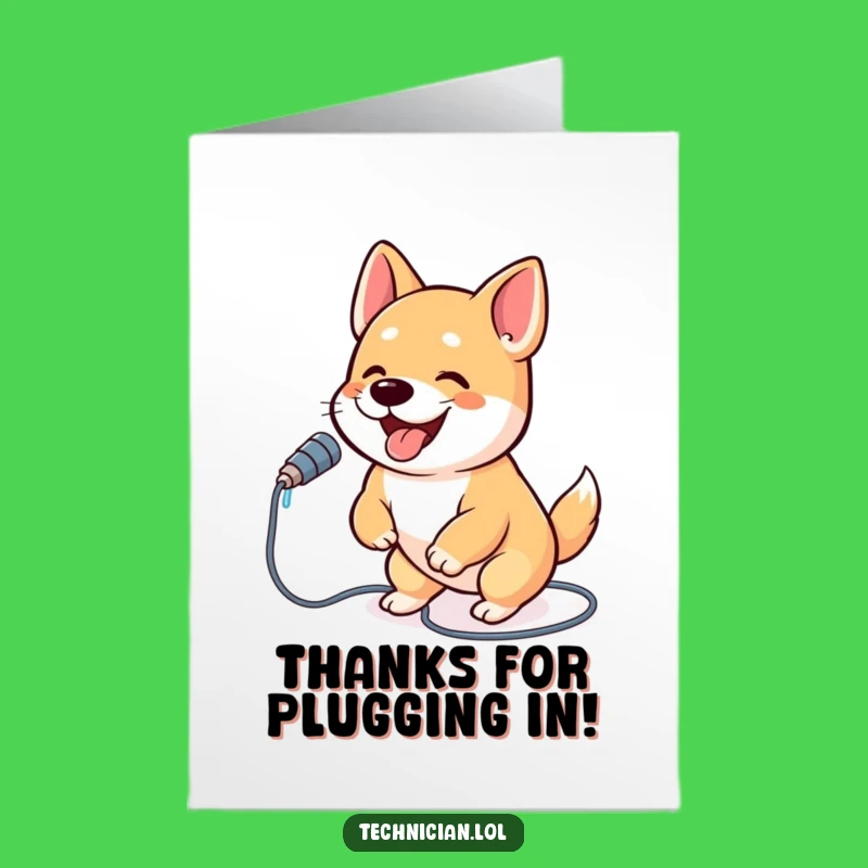 Free Printable Thank You Card: Bouncing Dog Connecting - Heartfelt Downloadable Gift!