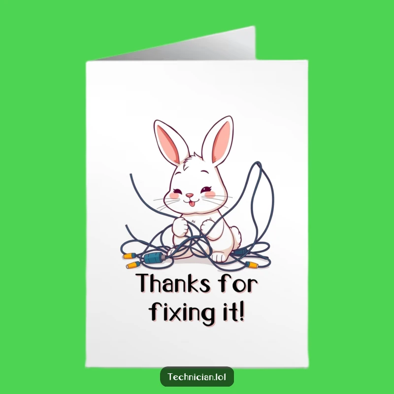 Free Printable Thank You Card: Bunny Wires of Gratitude, Funny Downloadable Gift