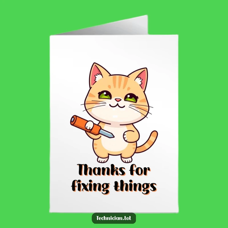 Free Printable Thank You Card: Cat Fixer for a Smart Downloadable Note
