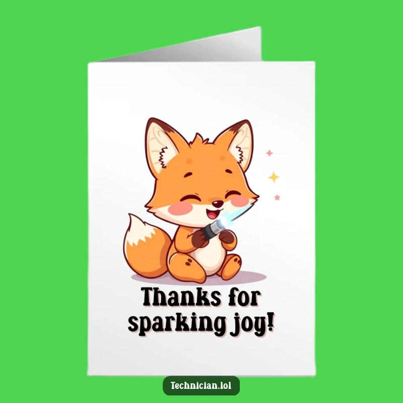 Free Printable Thank You Card: Fox Soldering Thanks, Hilarious Downloadable Gift!