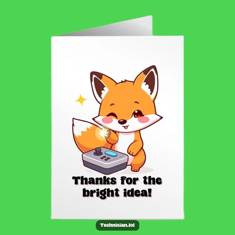 Free Printable Thank You Card: Funny Fox Gamer DIY Gift