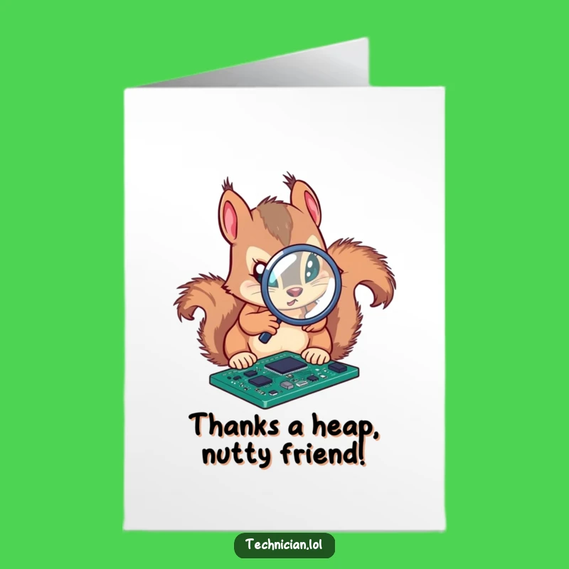 Free Printable Thank You Card: Funny Squirrel Engineer DIY Gift