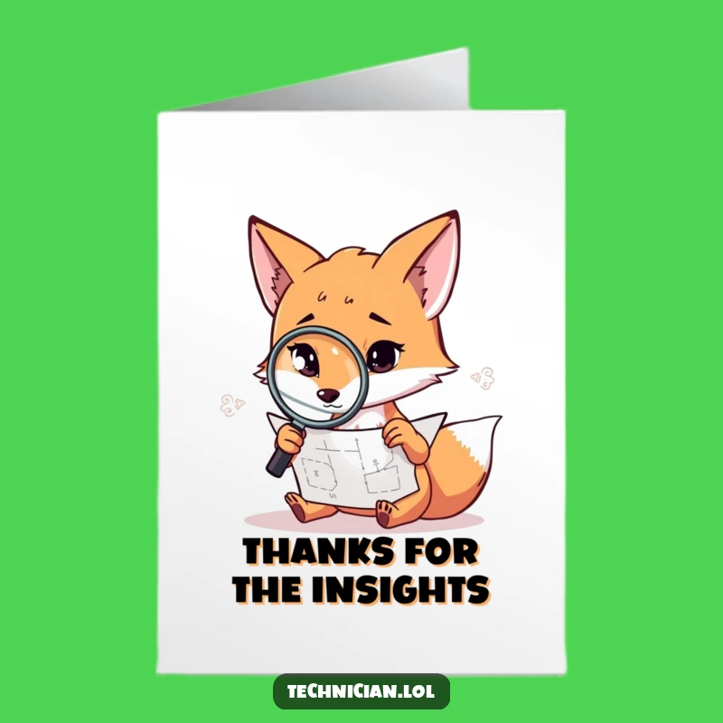 Free Printable Thank You Card: Funny Fox Investigator DIY Downloadable Gift of Appreciation