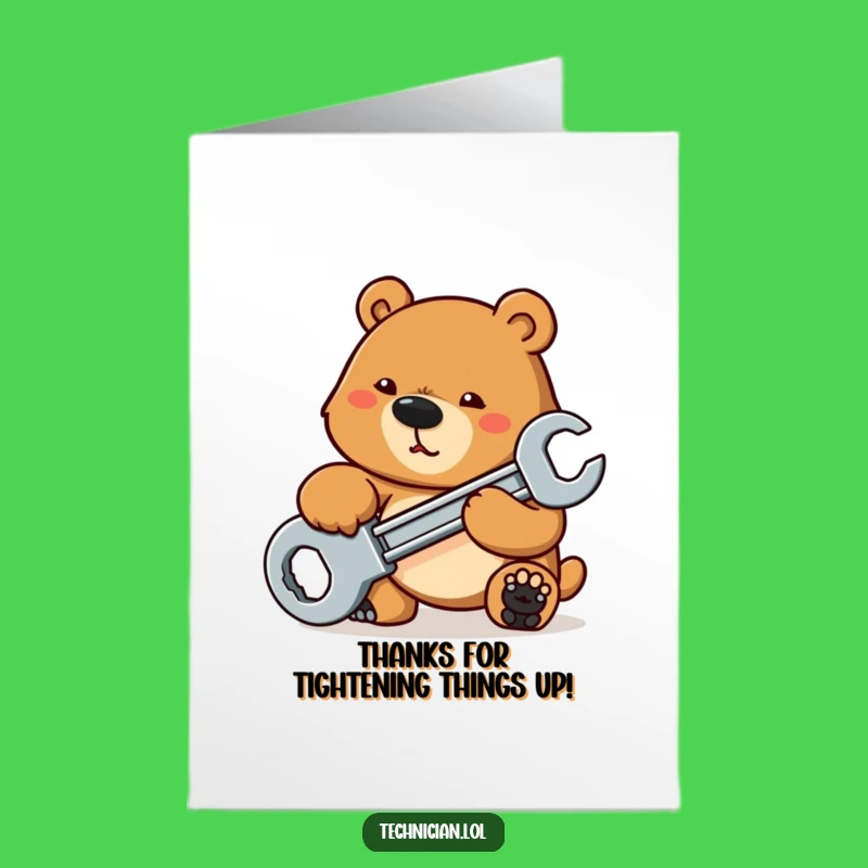 Free Printable Thank You Card: Bear Fixes It, Hilarious Downloadable Gift!