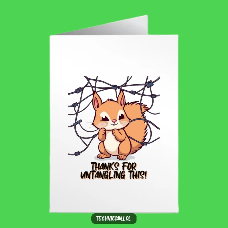 Free Printable Thank You Card: Squirrel's Tech Puzzle - Downloadable Gratitude