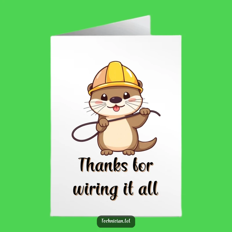 Free Printable Thank You Card: Otter Handyman for a Handy Downloadable Note