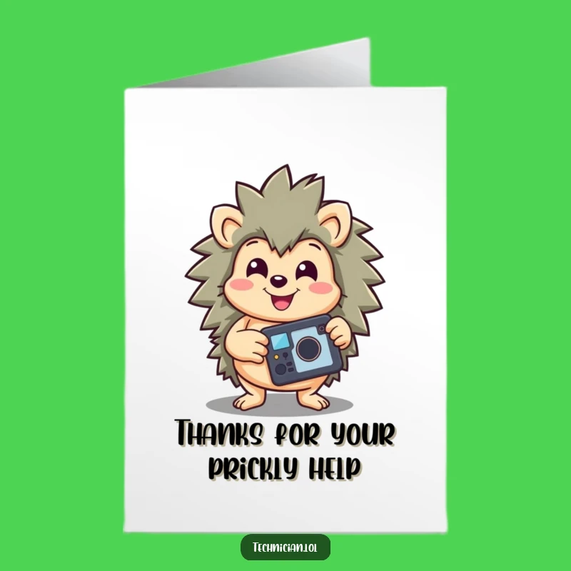 Free Printable Thank You Card: Hedgehog Fix-It Pro DIY Gift Downloadable Art