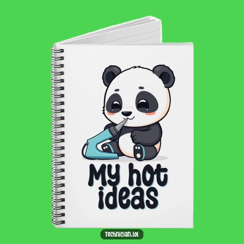 Funny Panda Project Notebook: Focused Panda with Soldering Iron, Perfect Funny Gift