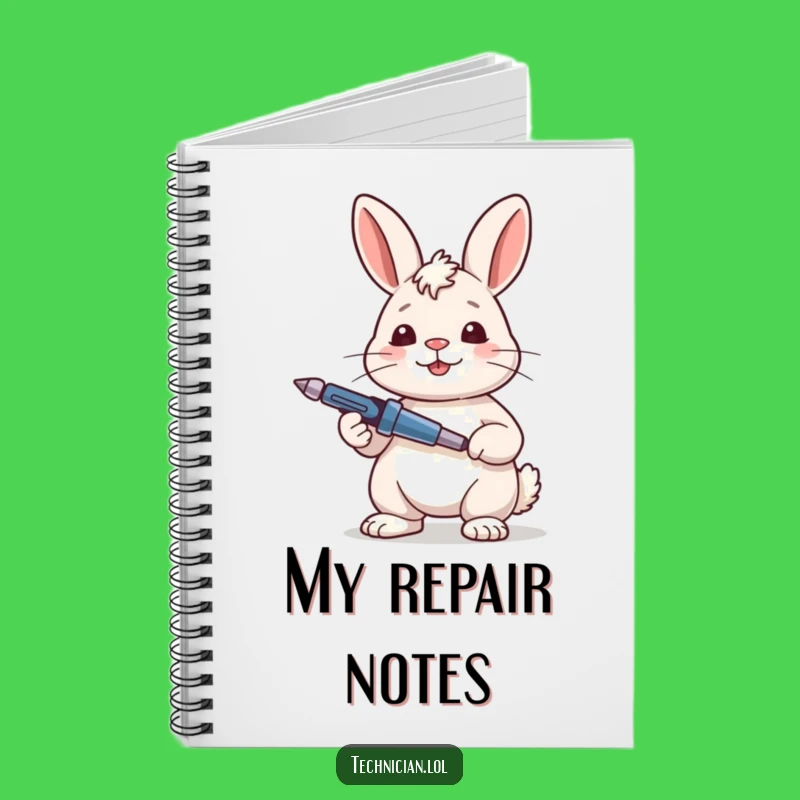 Funny Rabbit Notebook: Satisfied Fixer's Journal with Screwdriver, Gift