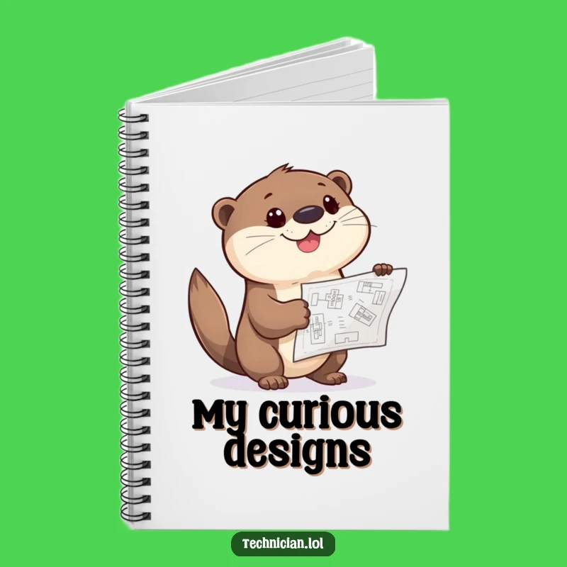 Funny Otter Notebook: Giggling Planner's Journal with Blueprint, Gift