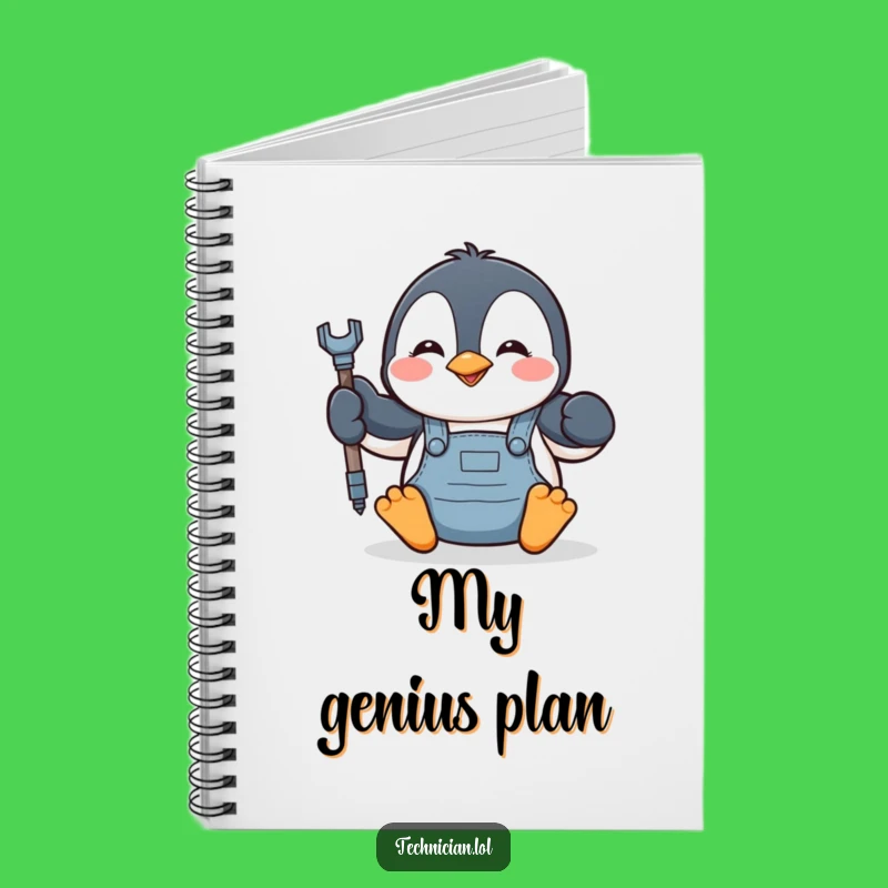 Funny Penguin Mechanic Notebook - Jot Down Ideas & Laughs