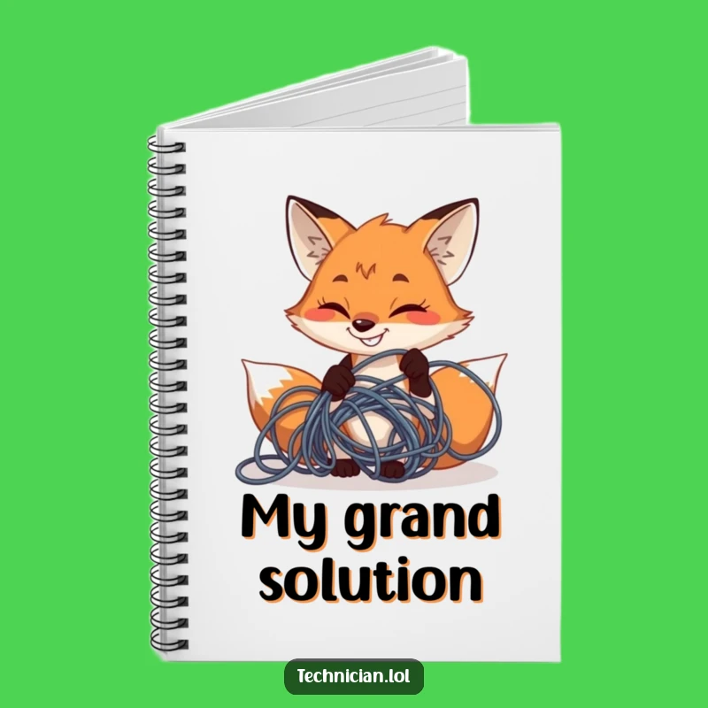 Funny Fox Wire Fixer Notebook: Hilarious Tech Planner, Determined Critter Journal Gift