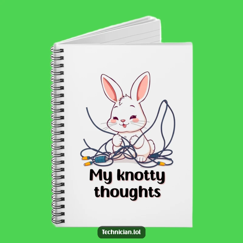 Funny Bunny Wires Notebook - Tech Problem Planner Gift