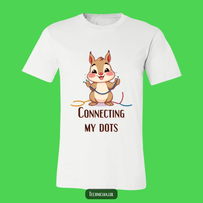 Funny Squirrel Wire Connector T-Shirt: Cheerful Electrician Tee, Hilarious DIY Gift