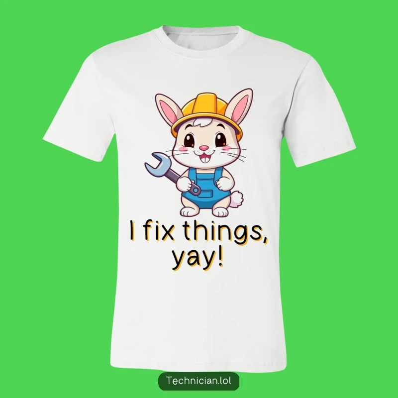 Funny Bunny Builder T-Shirt: Cheerful Hard Hat Tee, Hilarious DIY Enthusiast Gift