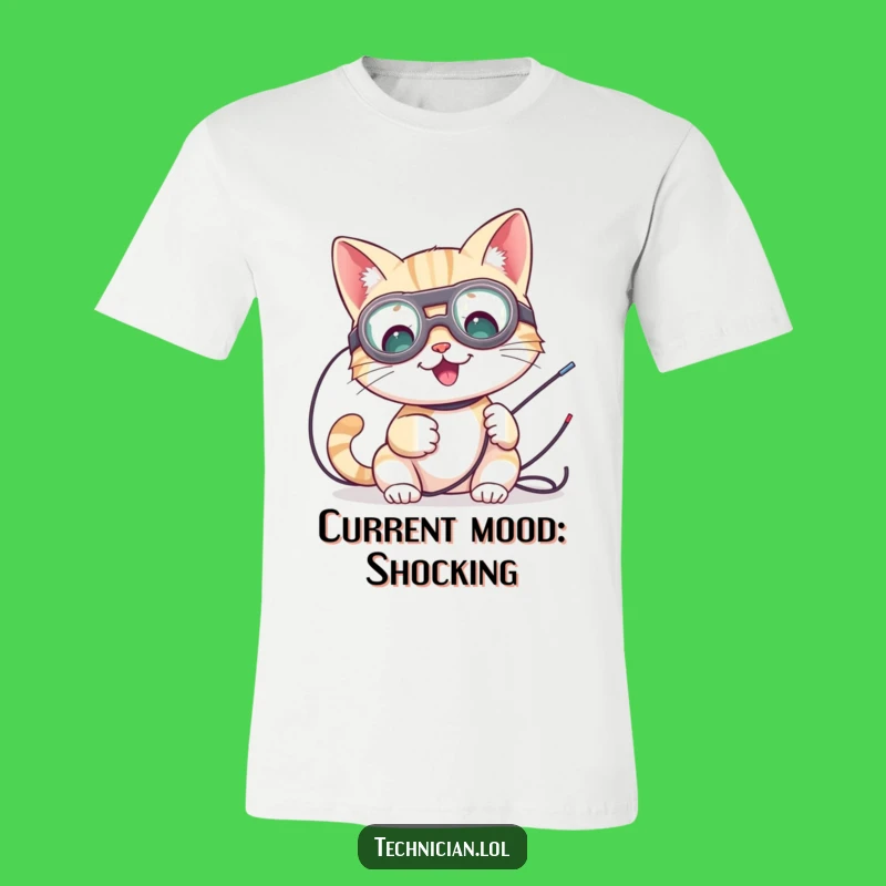 Funny Cat Electrician T-Shirt: Goggled Tinkerer Tee, Perfect Humorous Gift