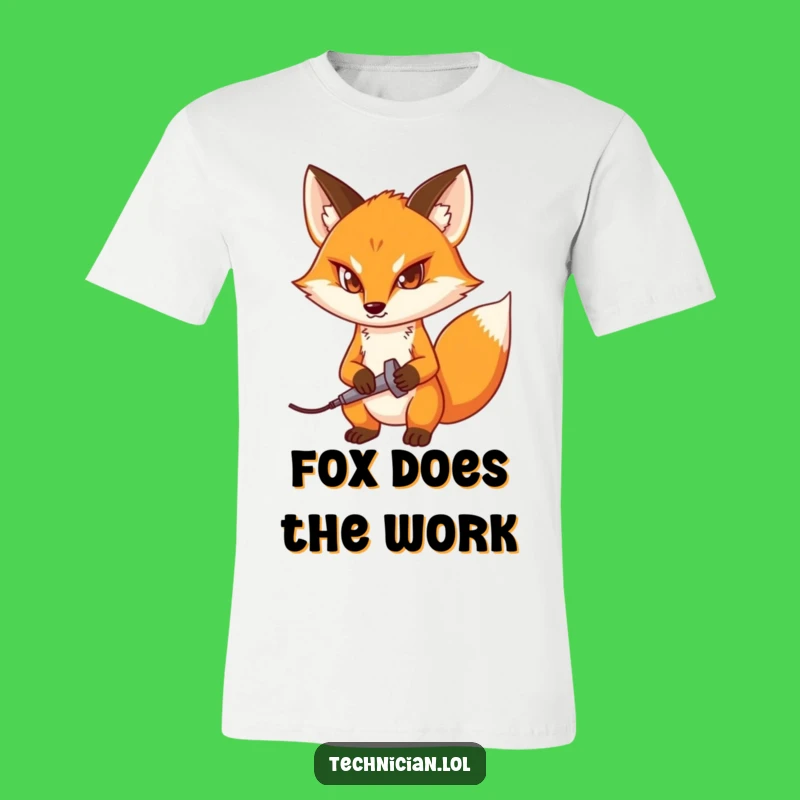 Funny Fox T-Shirt: Determined Maker with Soldering Iron