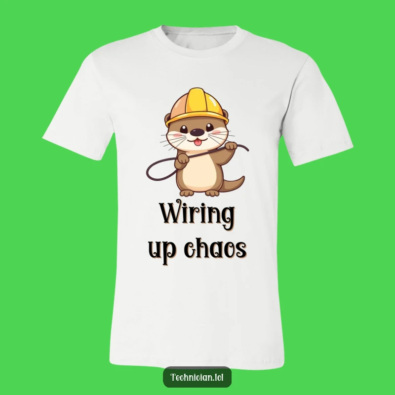 Funny Otter Hard Hat Wire T-Shirt - Hilarious DIY Tee for a Good Time!