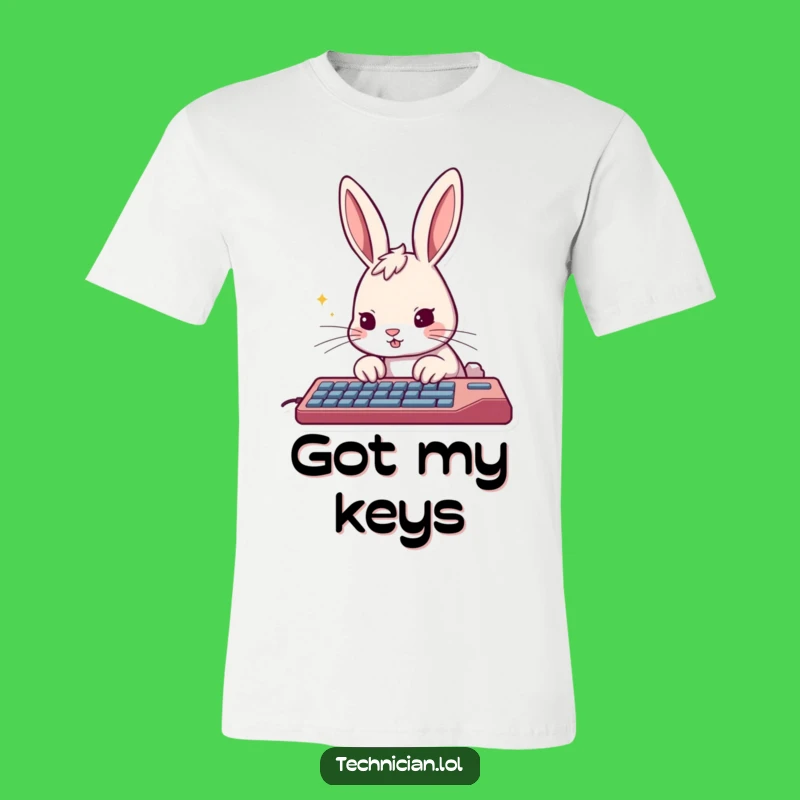 Funny Rabbit Coder T-Shirt - Rapid Typing Fun!