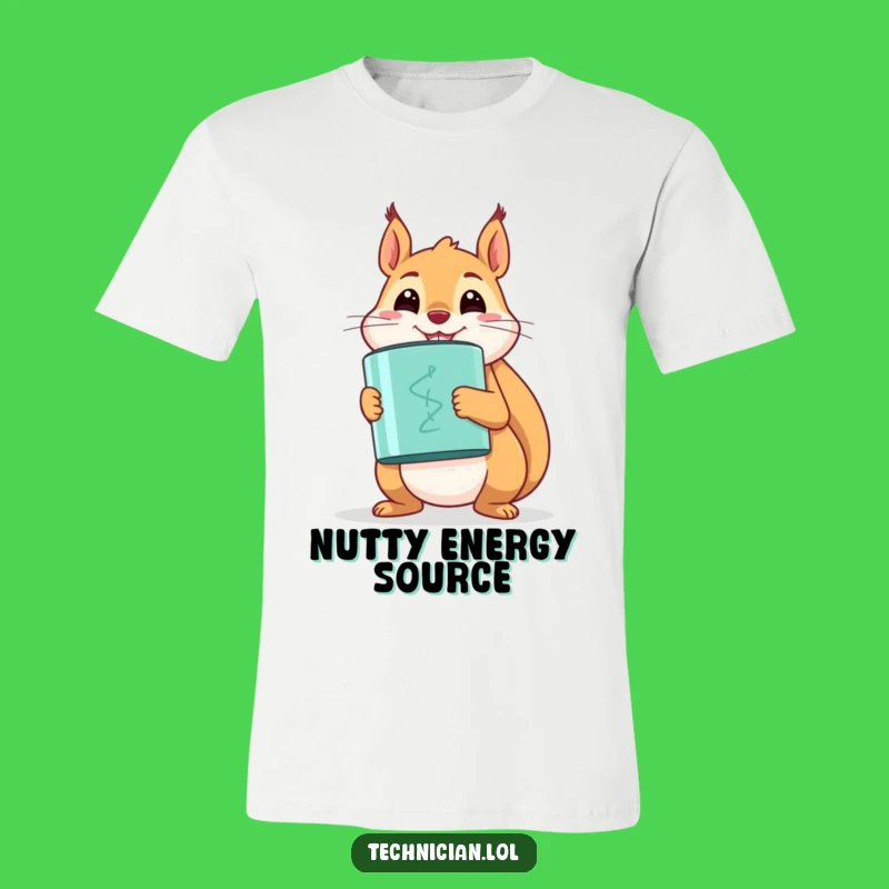 Funny Squirrel Capacitor T-Shirt - Charged with Happiness!