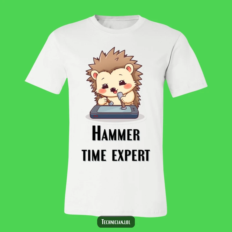 Funny Hedgehog Hammer T-Shirt: A Hilarious Gift for Tech Enthusiasts