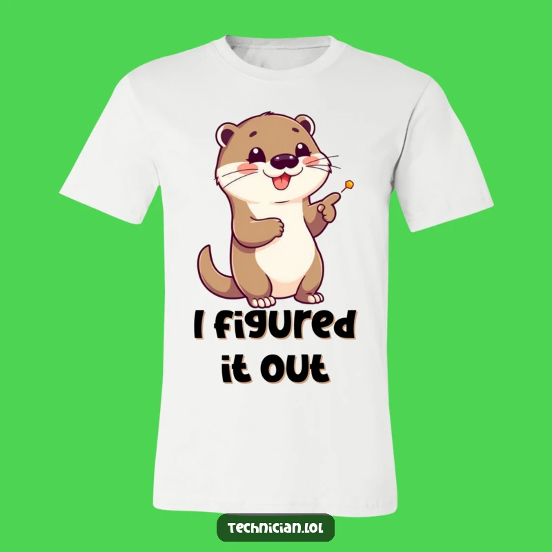 Funny Otter Schematic T-Shirt - Clever Cartoon Apparel & Funny Gift