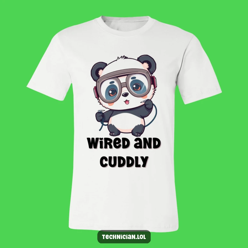 Funny Panda Welder T-Shirt: Focused soldering, a perfect funny gift for tech geeks!