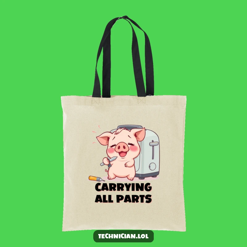 Funny Piglet Tote Bag: Carry Your Tools with Giggles